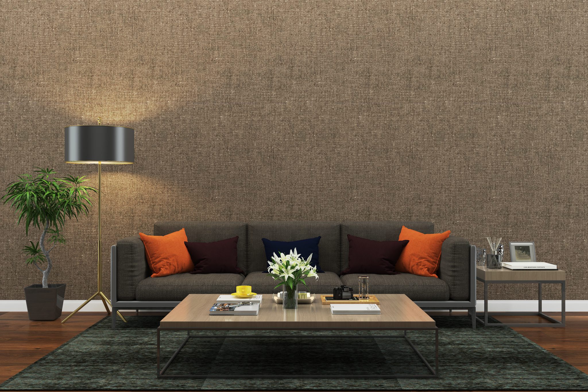 slate wallpaper living room